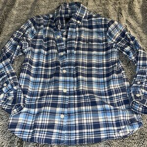 Boys Vineyard Vines Flannel Whale Long Sleeve Shirt Plaid size 5 Button up